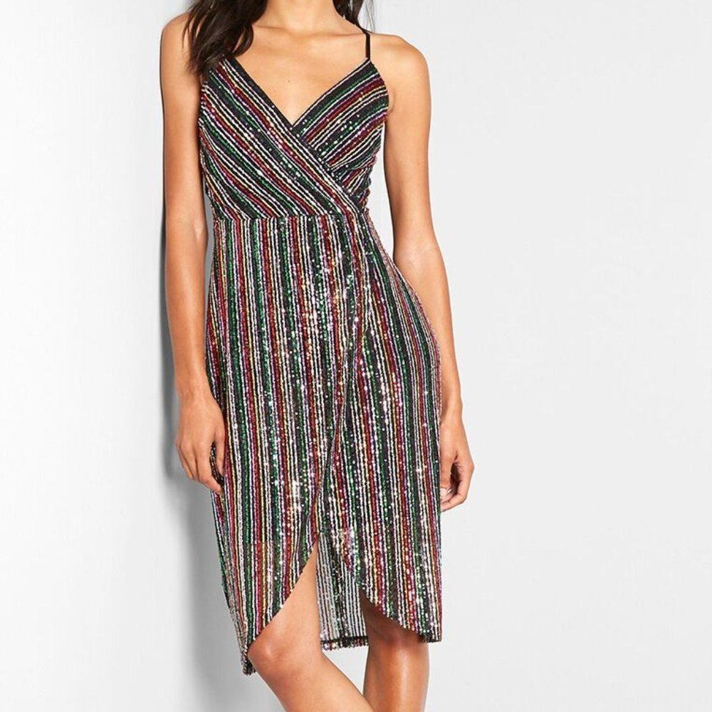 Betsey Johnson Rainbow Sequined Dress
